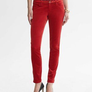 NWT Banana Republic - Red Skinny Mid-Rise Velvet Pants Sz 2